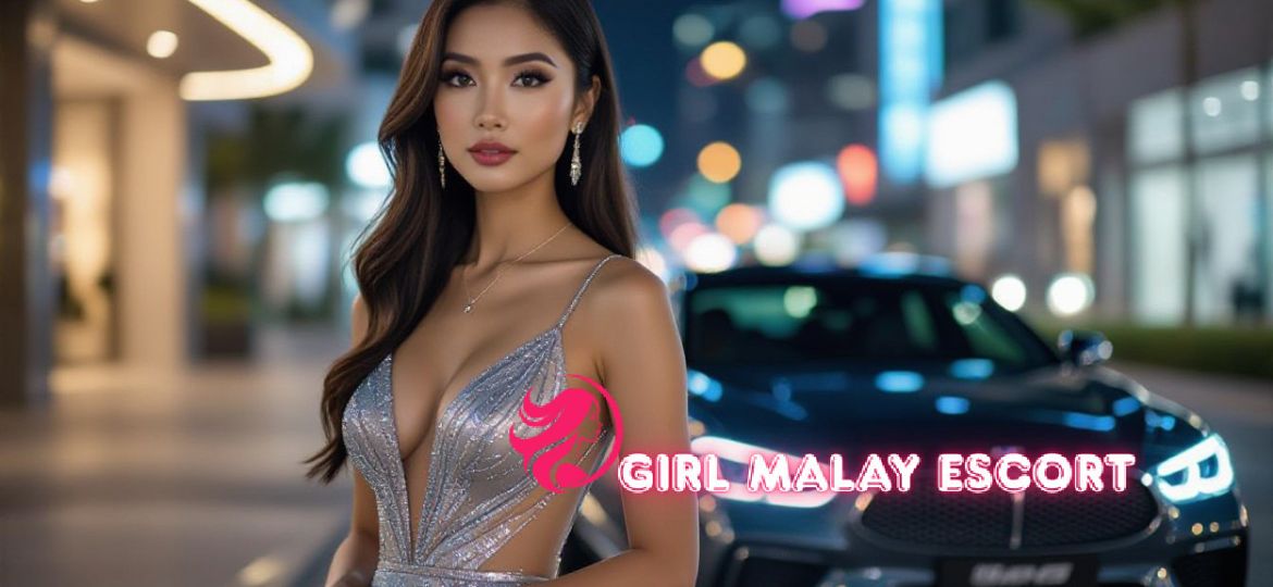 Woman in evening gown stands next to a luxury car in the city at night.